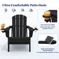 thumbnail image 3 of SERWALL Folding Adirondack Chair Set with Dual Cup Holders & Phone Holder, All-Weather HDPE Fire Pit Chairs for Outdoor, Patio, Poolside, Garden - Black, 3 of 15