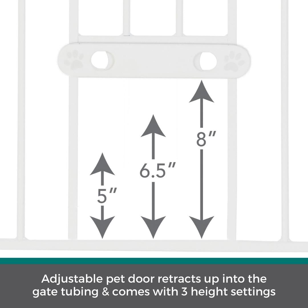 North States MyPet Extra Tall and Wide Metal Walk Thru EasyPass Pet Gate, Expands to 52" Wide