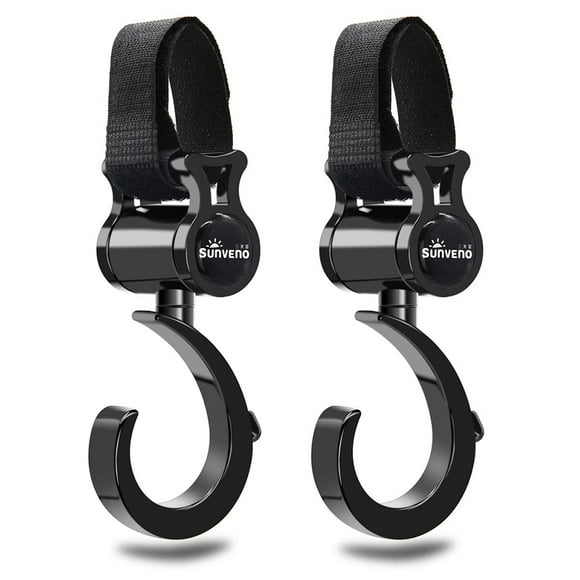 Sunveno Stroller Hook 360° Multi Purpose Hooks Hanger Diaper Bag Hanger-2 Pack