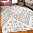 thumbnail image 3 of Chevron Decorative Rug, Hand Drawn Aztec Pattern Primitive Clan Motif with Dashed Lines Artwork, Quality Carpet for Bedroom Dorm and Living Room, 6 Sizes, Pale Grey, by Ambesonne, 3 of 4