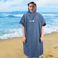 thumbnail image 3 of BR Toalla de playa compacta y ligera de color naranja para surf para adultos y niños - Poncho unisex con capucha, 3 of 4