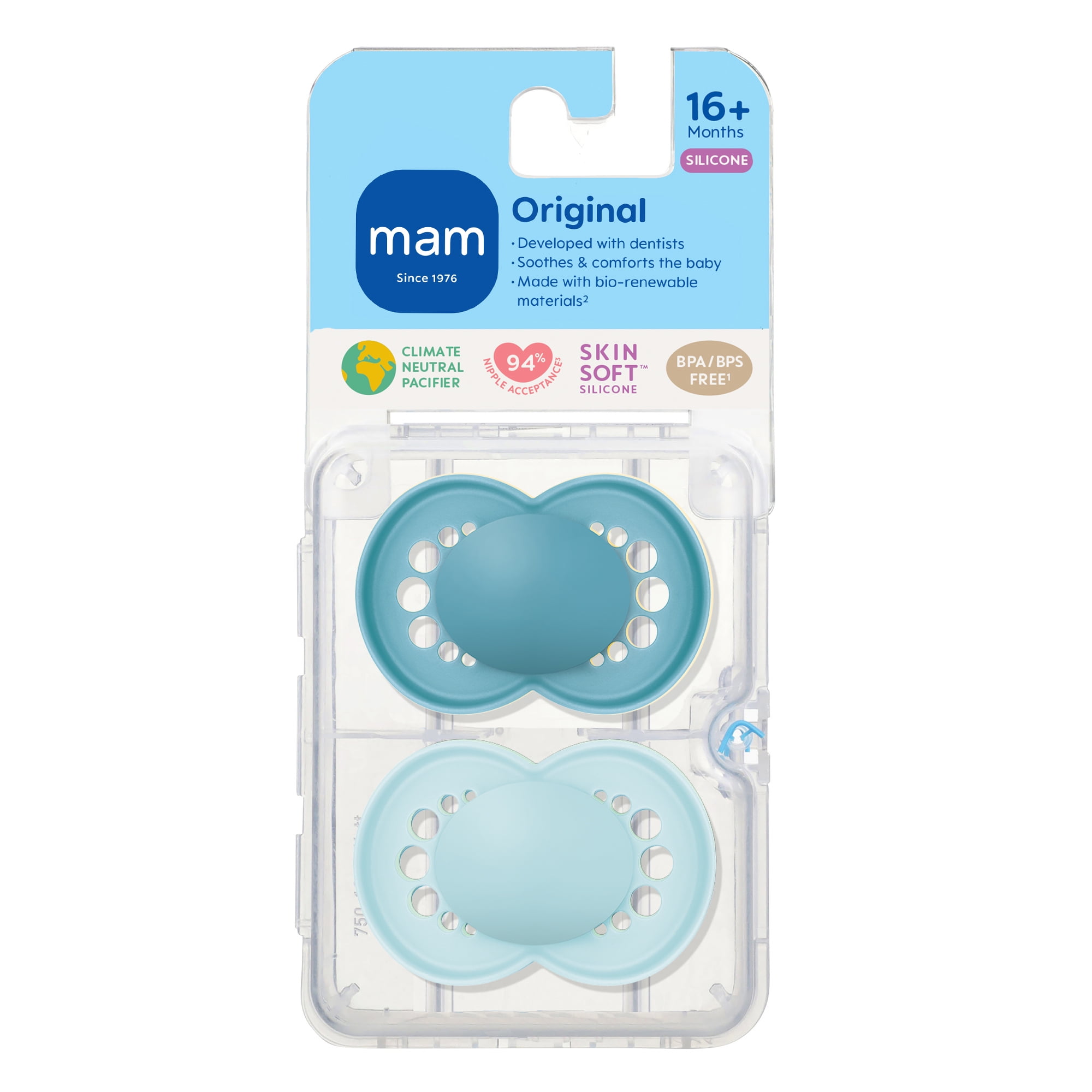 MAM Original Matte Pacifier, 16+ Months, Boy, 2 Pack