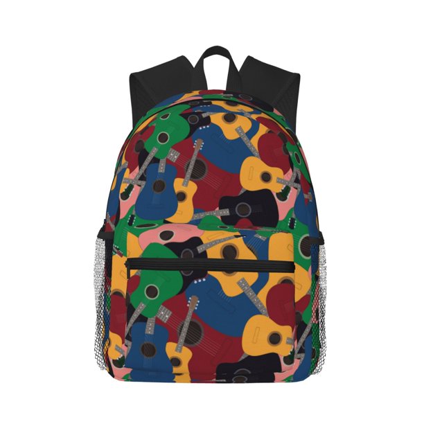 Easygdp Colored Guitars Mochila Casual para Portátil, Mochila para Escuela, Viajes, Negocios