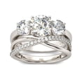 thumbnail image 3 of Oryn Jewelry 1.9 Ct Round Cut Moissanite Band - 14K White Gold Plated Bands - Bridal Wedding Set Moissanite Bands - Split Shank Design with Matching Band for Women, 3 of 5