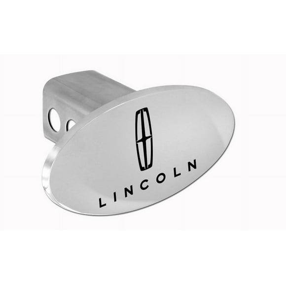 Lincoln Metal Trailer Hitch Cover Plug Logo and Script (2 Inch Post)