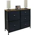 thumbnail image 2 of Sorbus Dresser with 5 Drawers - Furniture Storage Tower Unit for Bedroom, Hallway, Closet, Office Organization - Steel Frame, Wood Top, Easy Pull Fabric Bins (Rustic Black), 2 of 7