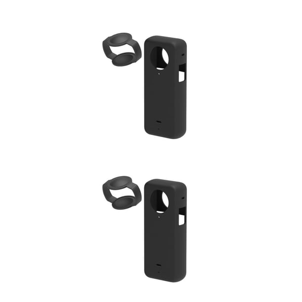 Injueey Funda de silicona elástica para cámara Insta 360: silicona ligera y elástica hecha para Insta 360 X3, color negro Negro 2Conjunto