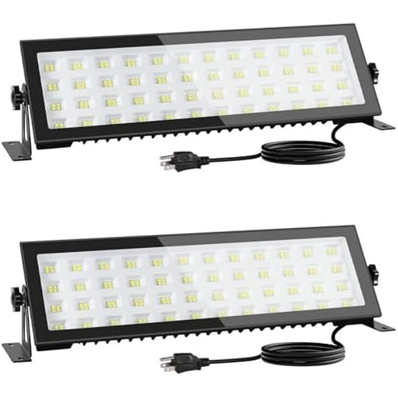 2 Pack LED Shop Lights, 100W 13000LM 6000K Super Bright LED Work Light, IP66 Waterproof Flood Light Outdoor with Plug, LED Shop Lights for Workshop, Garage, Shop, Outdoor$$Tools & Hardware Other