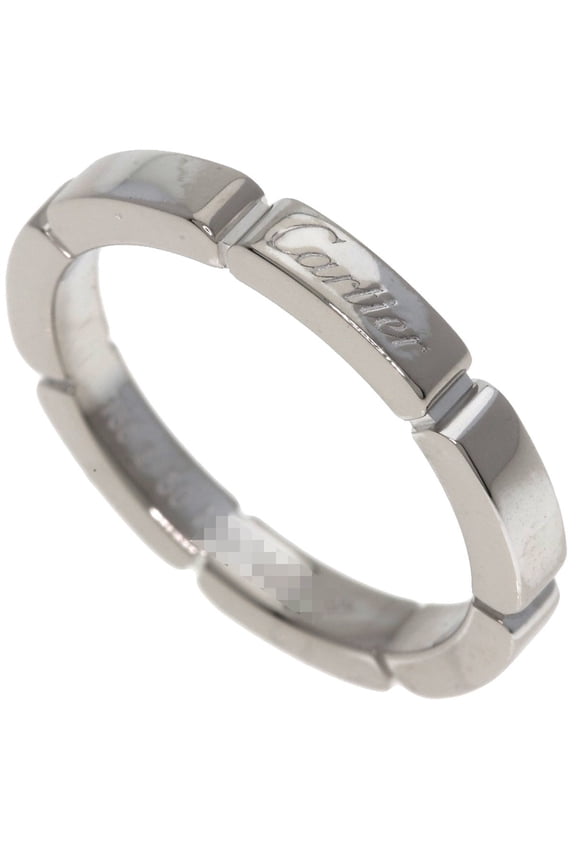 Pre-Owned Cartier Maillon Panthre #50 Ring, 18K White Gold, Women's.