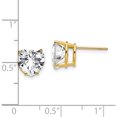thumbnail image 2 of 14K Yellow Gold 8mm Heart Cubic Zirconia Earring (8 X 8) Made In United States xe100cz, 2 of 5
