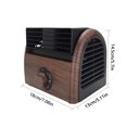 thumbnail image 4 of Mini ventilador de escritorio portátil de grano de madera de 3 velocidades ventilador de refrigeración silencioso Retro para decoración de oficina en casa enchufe de EE. UU. Yuarrent HA002070-01B, 4 of 6