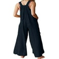 thumbnail image 2 of Womens Plus Size Casual Overalls Wide Leg Bib Pants with Pockets Vintage Boho Jumpsuit Suspender Baggy Rompers  Navy XXL, 2 of 4