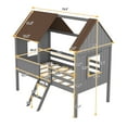 thumbnail image 3 of Euroco Wood Twin Size Loft Bed, Low Profile House Bed for Kids, Gray, 3 of 13