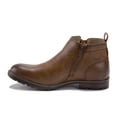 thumbnail image 3 of Jazame Men's 28932 Moto Riding Ankle Bootie Chelsea Dress Boots, Tan Burnish, 8.5, 3 of 5