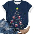 thumbnail image 4 of Craaazy Women's Shirts Christmas Printed Crew Neck Short Sleeved Top Gifts, 4 of 5