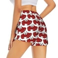 thumbnail image 2 of Uemuo Cute Red Crab Pattern Women's Athletic Shorts High Waisted Running Shorts with Liner Pockets Gym Elastic Workout Shorts-X-Large, 2 of 9