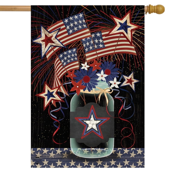 Briarwood Lane American Mason Jar Patriotic House Flag