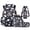 Cow Pattern Design, variant on Dreamy horse 4 Pack Backpack Set with Bookbag Lunch Box Pencil Case Water Bottle Protector with Durable Lightweight School Backpack Set