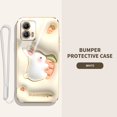 thumbnail image 2 of Funda Linda Motorola Moto E13 G73 G53 G23 G13 Dibujos Animados Pequeño Conejo Blanco Con Cuerda De Silicona De Lujo Galvanizada De Alta Calidad Agujero Fino Para Teléfono, 2 of 3