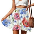 thumbnail image 2 of Red Teen Girls Floral Print Loose Fit Skirt for Women Spandex Beach Lounge Hawaiian Tropical Mini Petite Skirts 2025 Soft Comfy Clothes Trendy XL, 2 of 6
