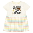thumbnail image 3 of Inktastic Yes, This is My 1st Rodeo Cowboy Hat with Pink Band, Lasso Girls Baby Dress, 3 of 5