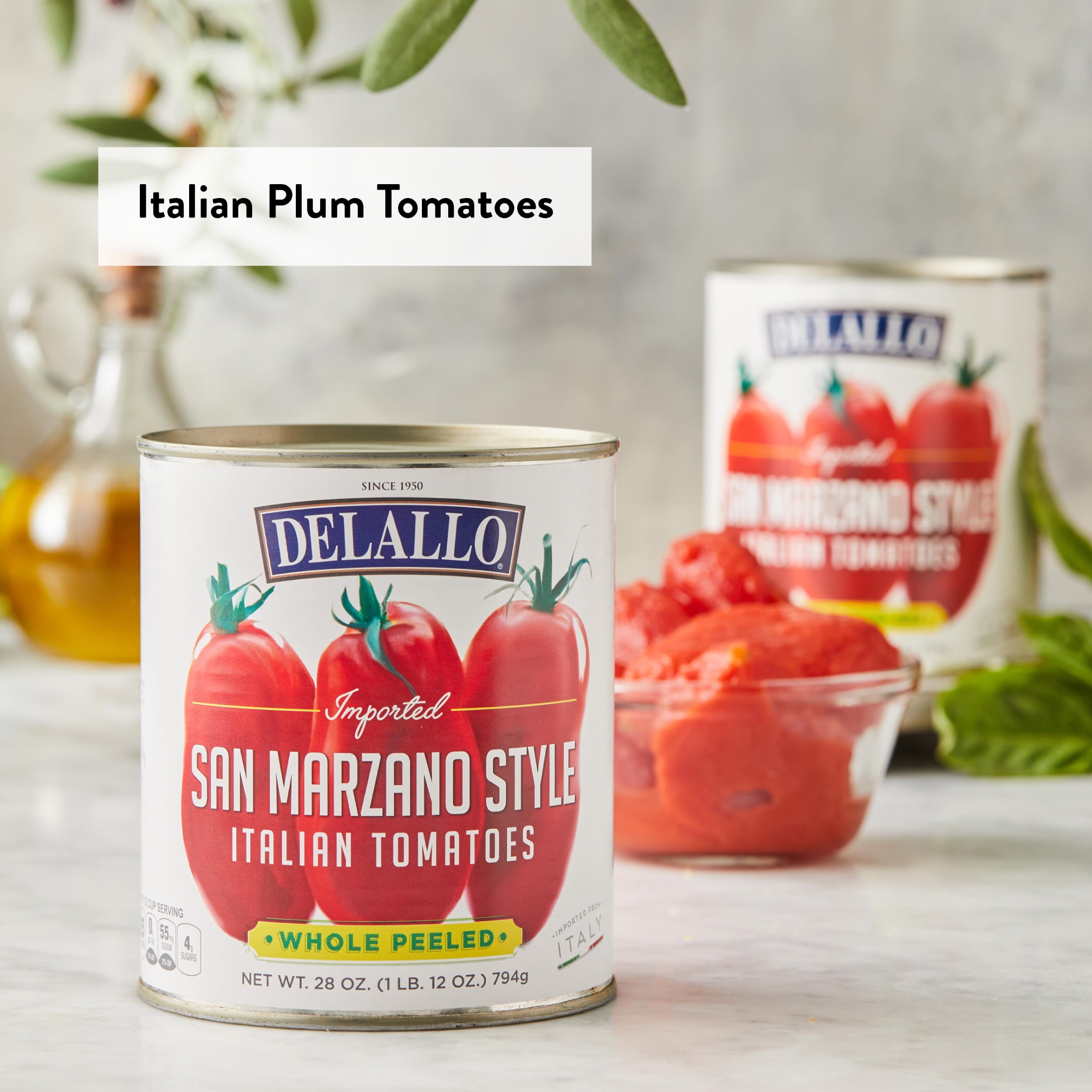 (3 pack) DeLallo San Marzano Style Whole Peeled Tomatoes, Grown in Italy, 28 oz Can