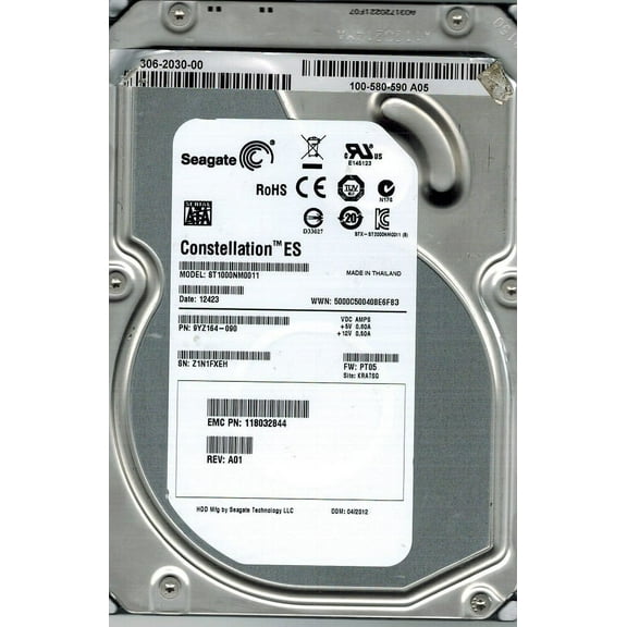 Seagate ST1000NM0011 P/N: 9YZ164-090 F/W: PT05 1TB KRATSG