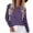 Purple, variant on Women's Star Print Round Neck Long Sleeve Sweatshirt, Loose Fit Casual Pullover Top with Five-Point Star Pattern for Daily Wear, Street Fashion and All Season Comfort Grey L