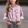 thumbnail image 2 of Riecok Girls Button down Shirt Lapel Collared Cute Printed Blouse Long Sleeve Lightweight Basic Trendy Fall Tops, 2 of 5