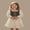 Beige, variant on Little Girl Contrast Patchwork Dress Lace Trim Square Neck Long Sleeve Ruffle Dresses for Spring Fall