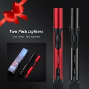 PROMISE Butane Torch Lighter, 6-inch Refillable Pen Lighter Adjustable Jet Flame Butane Lighter for Candles, Grills, Fireplaces, Camping(Gas Not Included)(Black& Red)