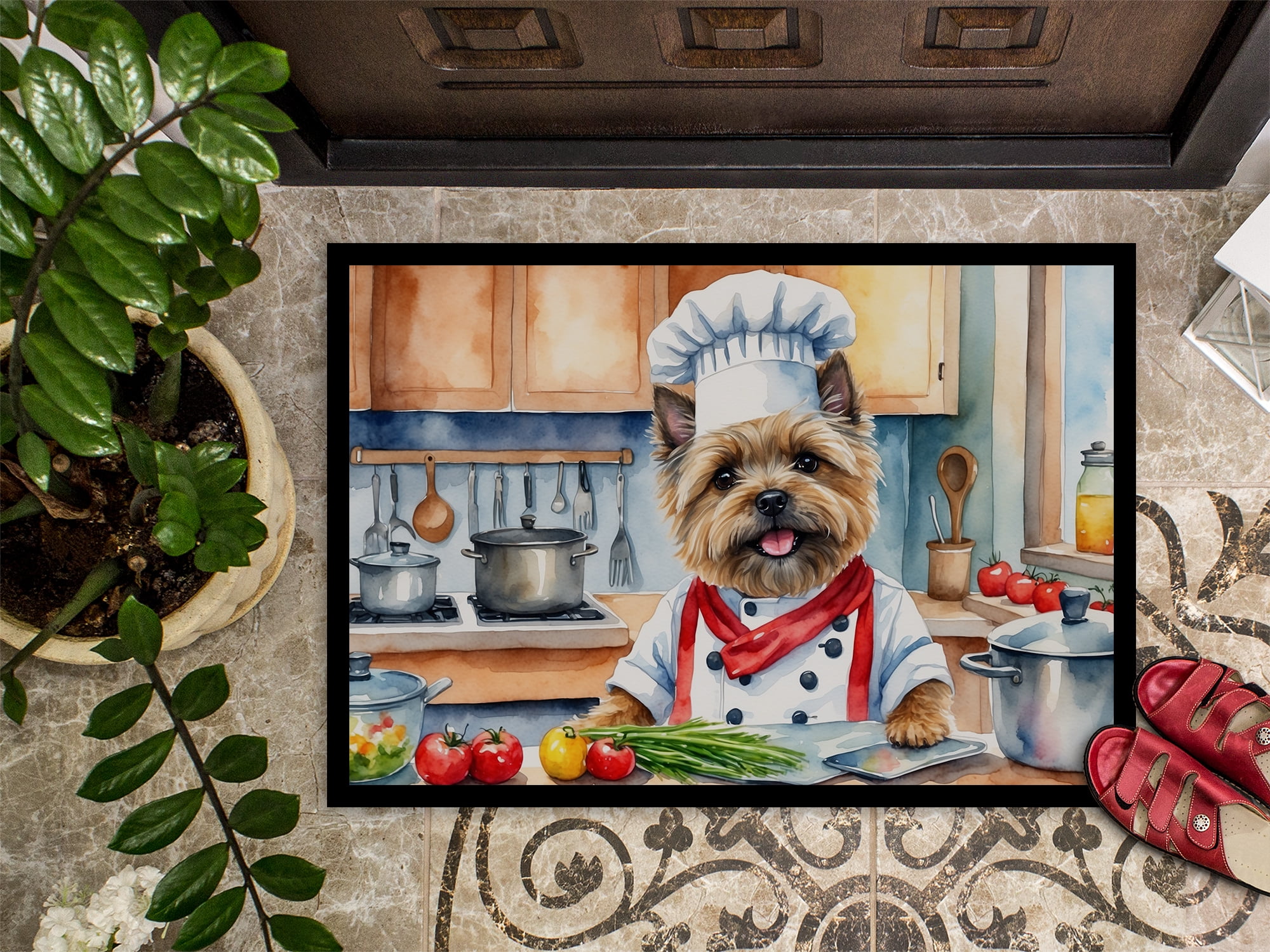 Carolines Treasures DAC6226MAT 18 x 27 in. Cairn Terrier The Chef Doormat