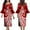 Red, variant on Summer Long-Sleeved Flared Sleeve Dress Crew-Neck Maxi Skirt Knee-Length Polynesian Custom Dress 2024 New Model