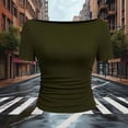 thumbnail image 5 of DPTALR Women's Casual Loose Solid Color Sleeveless Top, Stretch Round Neck Fashion T-Shirt,Army Green,Size M, 5 of 5