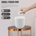 thumbnail image 4 of Mlkoz Home Decoration, Vertical Striped Desktop Trash Can Household Round Lidless Bedroom Kitchen Bathroom Mini Trash Can Thickened Foolproof, Birthday Gifts, 4 of 5