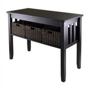 Winsome Wood Morris Console Table with 3 Storage Baskets, Espresso Finish