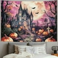 thumbnail image 2 of Fenyluxe Pink Halloween Photography Backdrop Happy Birthday Halloween Banner Background Haunted House Witch Halloween Party Decorations Tapestry Wall Decor Photo Props for Kids 40x30inch, 2 of 6