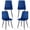 Velvet Blue, variant on Set of 4 Velvet Dining Chairs - Mid Century Modern Dinning Chair, Upholstered Cushion Seat, Square-Patterned Backrest, Dinner Chairs with Metal Legs for Dining Living Room, Bedroom, Green
