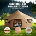 thumbnail image 3 of Large 16.4ft Canvas Camping Tent - 4 Season Bell Tent with Stove Jack, Breathable for 8 People, Outdoor Adventures, 3 of 7
