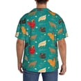 thumbnail image 3 of Gukieu Cute Hens And Rooster Print Men's Short-sleeved Shirts, Button-down Pocket Shirts, T-shirts, Beach Vacation Travel Summer Clothing-Small, 3 of 5