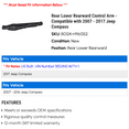 thumbnail image 2 of Rear Lower Rearward Control Arm - Compatible with 2007 - 2017 Jeep Compass 2008 2009 2010 2011 2012 2013 2014 2015 2016, 2 of 2