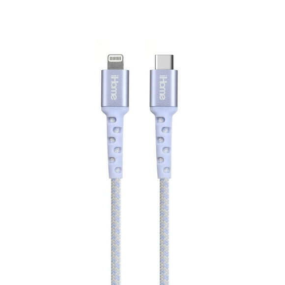 iHome Durastrain 6ft Lightning to USB Type-C Cable - White