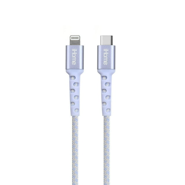 iHome Durastrain 6ft Lightning to USB Type-C Cable - White
