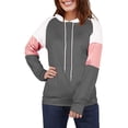 thumbnail image 2 of Sudaderas con capucha de bloque de color para mujer, sudadera de manga larga, jersey, túnica, tops con bolsillo para niñas y adolescentes Xemadio WRMH-135-17, 2 of 7
