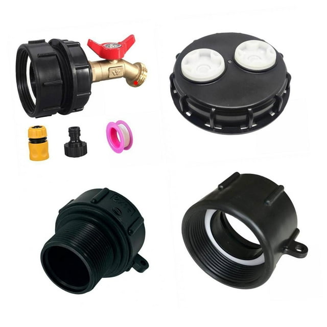 Adaptador de contenedor IBC,Adaptador de tanque de carga de 275 a 330 galones con conector rápido,Accesorio para tanque de mano con cinta de grifo de latón,Adaptador de drenaje para tanque de