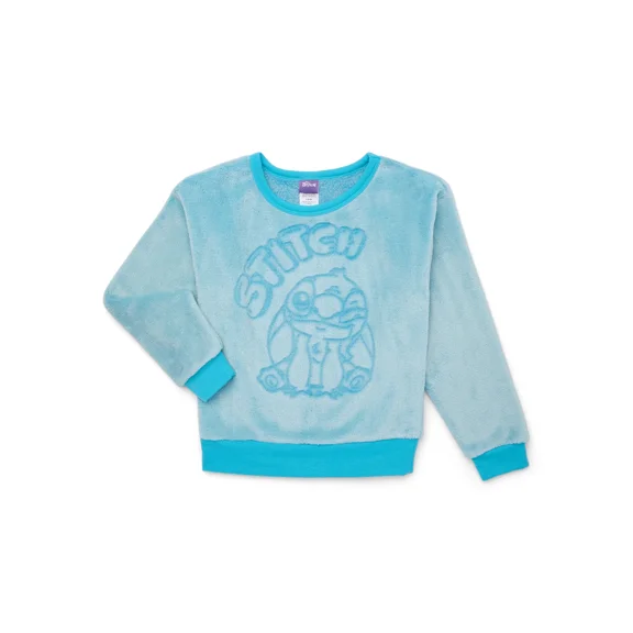 Disney Stitch Girls Woobie Pullover Sweater, Sizes 4-16