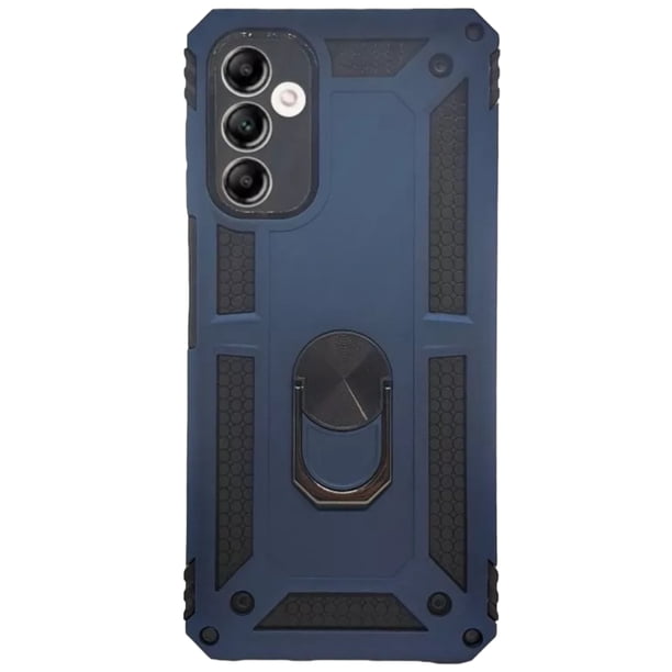 Funda Uso Rudo con Anillo Magnético Cely Vesmir Para Samsung A14 Azul Marino Más 2 Micas de cristal