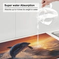 thumbnail image 5 of Honeii Sunset Dancing Dolphin print Super Absorbent Coffee Bar Mat Hide Stain Coffee Maker Mat for Countertops Coffee Pot Dish Drying Mat for Kitchen Counter, 5 of 7