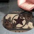 thumbnail image 4 of Western Texas Star on Wood Round Carpet Circle Rug Outdoor Patio Area Rug Washable Large Area Rugs Hallway Room Decor Fitness Mats, 4 of 8