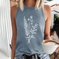 thumbnail image 1 of Sentmoon Hauts Grande Taille pour Femmes Col Rond Débardeurs pour Femmes Coupe Ample Imprimé Floral Sans Manches Tenues de Printemps 2025 Été Décontracté Femmes pour Brunch de Fin de Semaine Gris TG, 1 of 4
